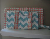 Portable Changing Pad and Ruffled Diaper Clutch Set