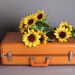 RESERVED Brown suitcase set, wedding card box