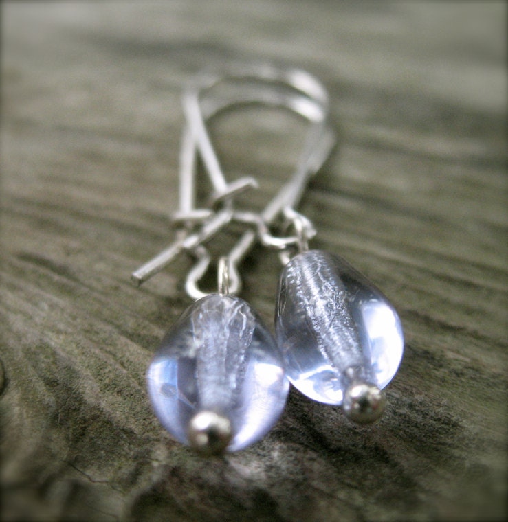 Purple Drop Earrings, Alexandrite, Silver Plated Kidney Wires, Nickel Free, Dangle Earrings