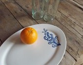 Nordic Flower Serving Platter in Blue
