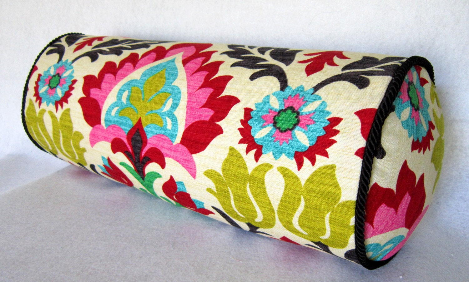 Bolster Pillow in Santa Maria Desert Flower Fabric by Waverly