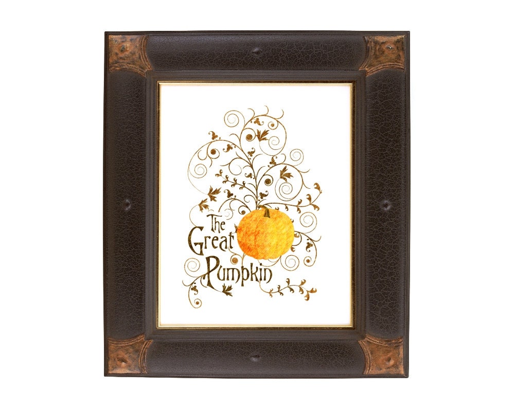 Halloween Typography Printable The Great Pumpkin 8x10 Fall Decor