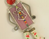 Girl magnet stained glass (vitrage) handmade by dalit glass free shipping