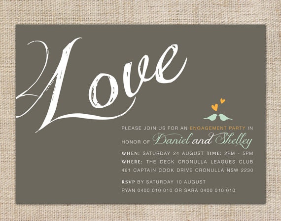 Printable Engagement Invitation - Love Il_570xn