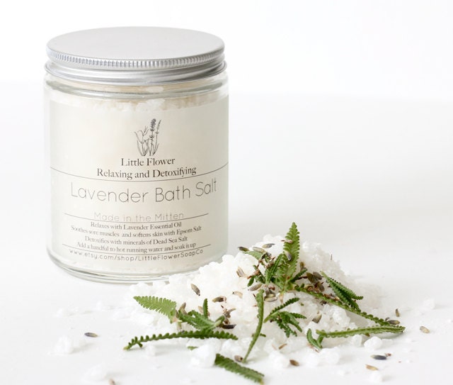 Lavender Bath Salt / Detoxifying Dead Sea Salt / Lavender aromatherapy bath salt / High mineral therapeutic  bath salt