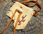 Cacti Leather Pouch Necklace