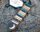 Vertical Moon Leather Necklace