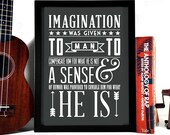 Imagination Was Given To Man Oscar Wilde Quote, 8 x 10 Typography