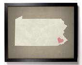 State Love Pennsylvania (Pictured In Mousse) Giclee, Art Print 8 x 10