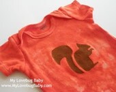 Squirrel Onesie - Hand Dyed & Painted