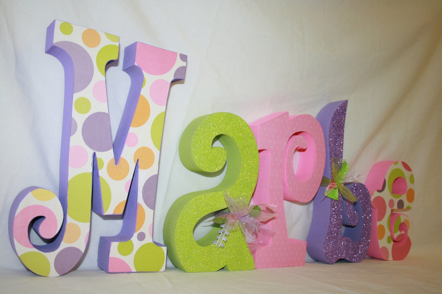Baby name letters wood letters polka dot decor girl nursery letters hand painted kids room custom wood letters for children teen gift
