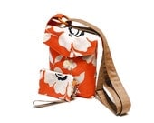 Cross Body bag and Purse Shoulderbag Orange Beige small bag Clutch pouch wallet