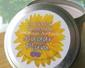 Sugar Plum 8 oz Tin Soy Wax Candle