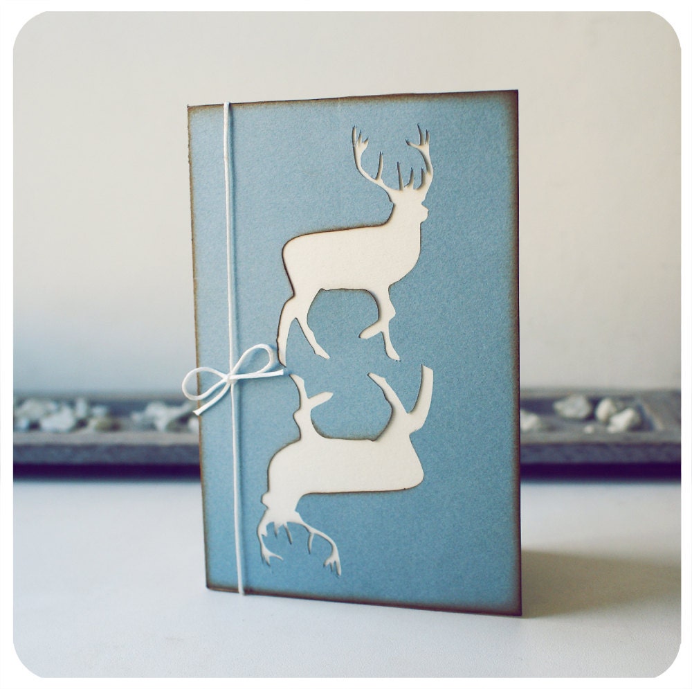 Dear Deer - papercut greeting card - 4x6 inches