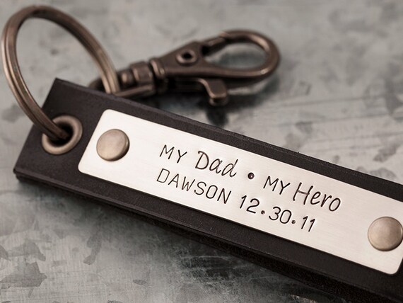 Mens Key Chain New Dad Father Key Chain by GunmetalGems on Etsy