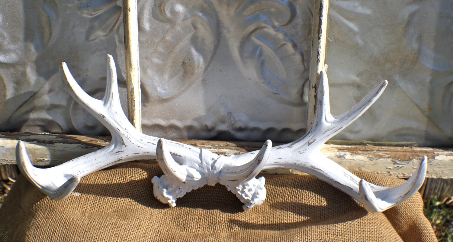 Faux Taxidermy/ Distressed Antlers/ Wall Decor Antlers/ Anthropologie Style Antlers/ Deer /  Mount / Woodland/ Hunter/ Man's Den/ Mancave