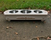 Elevated Dog Bowl Pet Feeder For Cats or Dogs Shabby Chic Antique White Three Bowls - Made To Order