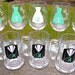 Bridesmaid wine glasses and Groomsmen beer mugs, set of 8 tiffany blue glasses.  Wedding party gift wine glasses, Maid of honor gift