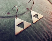 Triforce Legend of Zelda Pendant Earrings, Golden Triangle, Triforce Power of the Gods Triforce