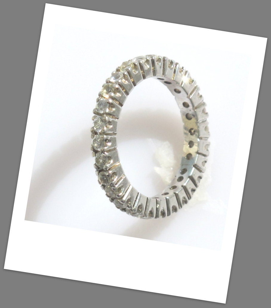 Natural white Sapphire Full eternity  White Sapphire. Sterling Silver ring. Payment Plan is available.  P-018-5