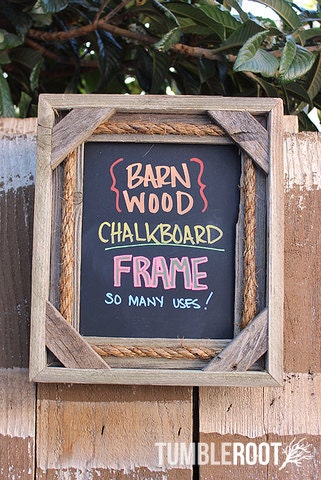 Barnwood Chalkboard Frame 8x10 - Rope