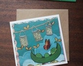 Greeting Card New Baby - Butterflies Pea pod Cut Paper  - A Butterfly Welcome by Paper Taxi