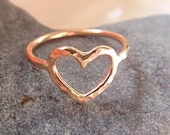 Heart Ring, 14k Gold Fill or Sterling Silver, Love, Valentines Day Gift, Sweetheart, CUSTOM Order, Hammered, Anniversary, Handmade