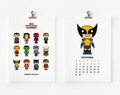 SALE - 2013 Calendar Cute Superhero 4 x 6 Free Shipping