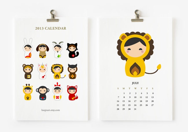 Animal Matryoshka 2013 calendar