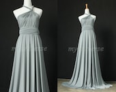 Infinity Dress Wrap Convertible Dress Grey Bridesmaid Dress Maxi Formal Dress Women Plus Size