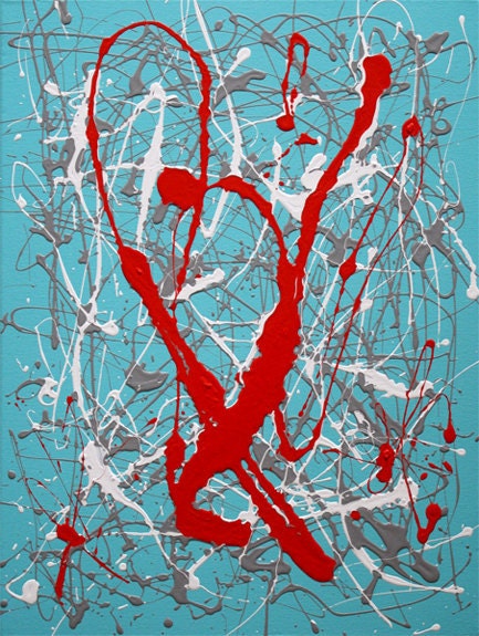 Harmonious Love - Original, 18x24 Canvas, Acrylic, Art, Painting, Modern Abstract Wall Art, Music, Heart Note