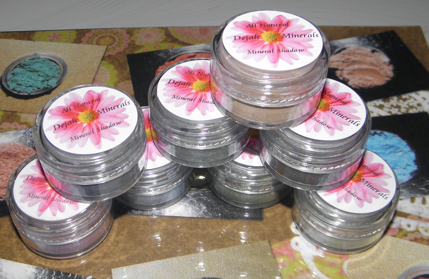 Dejah MInerals 8pc Eye Shadow Set pigments eyes lips nails Vegan Hand crafted Customize your shades