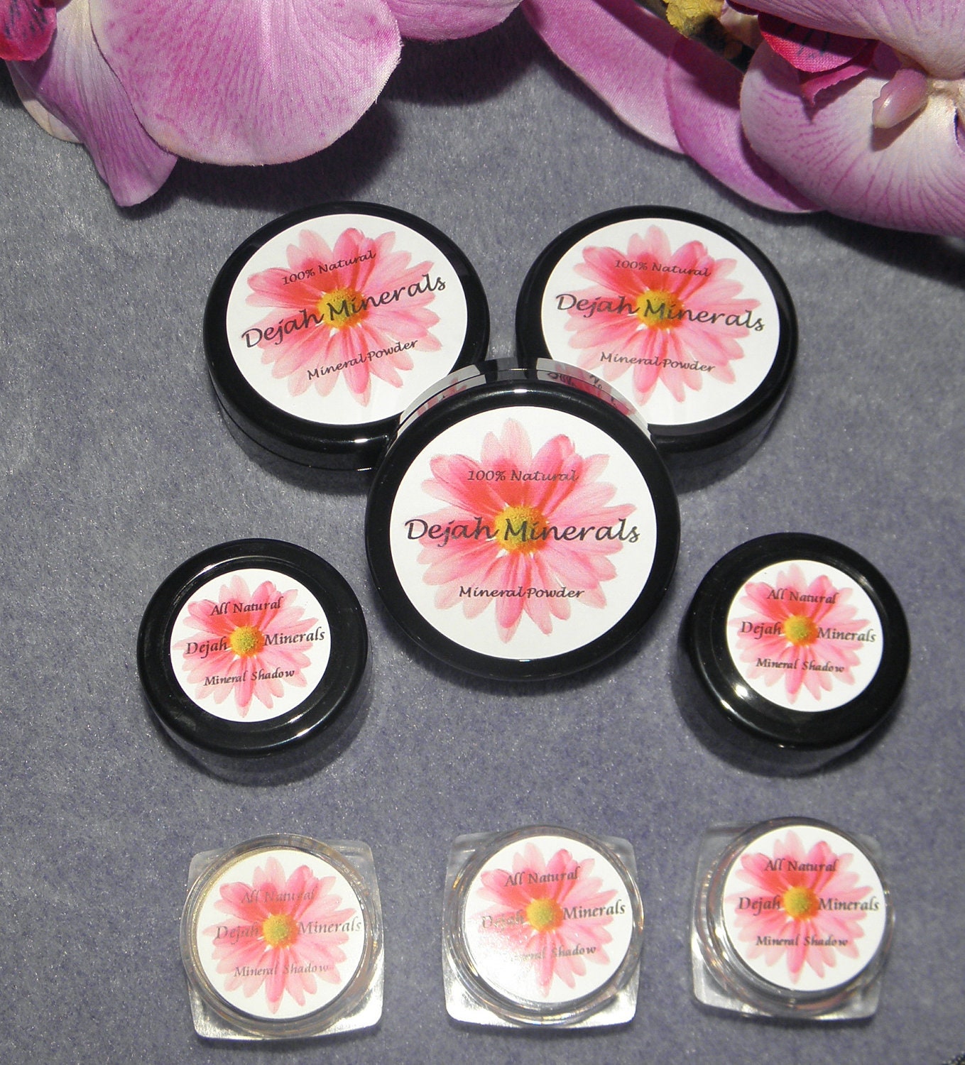 Dejah Minerals 9pc All 100% Natural Mineral Foundation Veil STARTER KIT W/Shadows pigments eyes lips nails Vegan Customize your shades