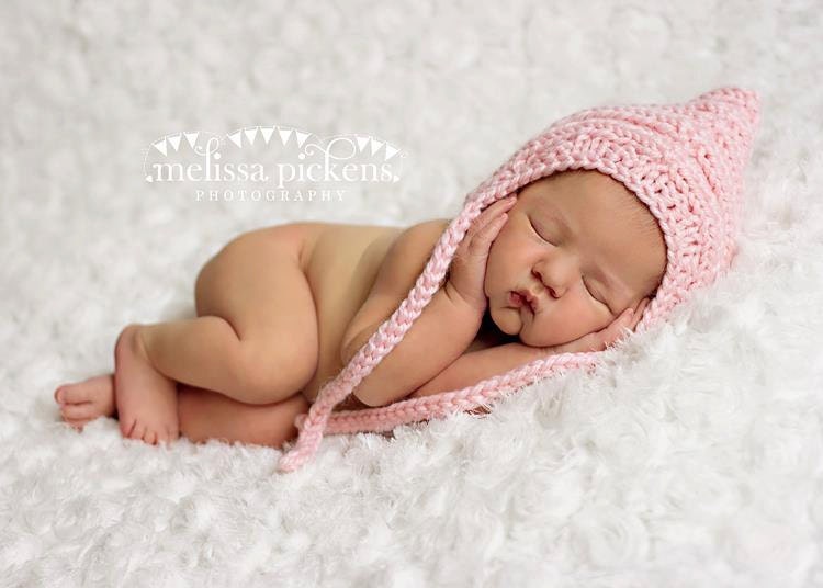 Newborn Soft Pink Photo Prop Bonnet hat- Photography Newborn Props- Many color choices