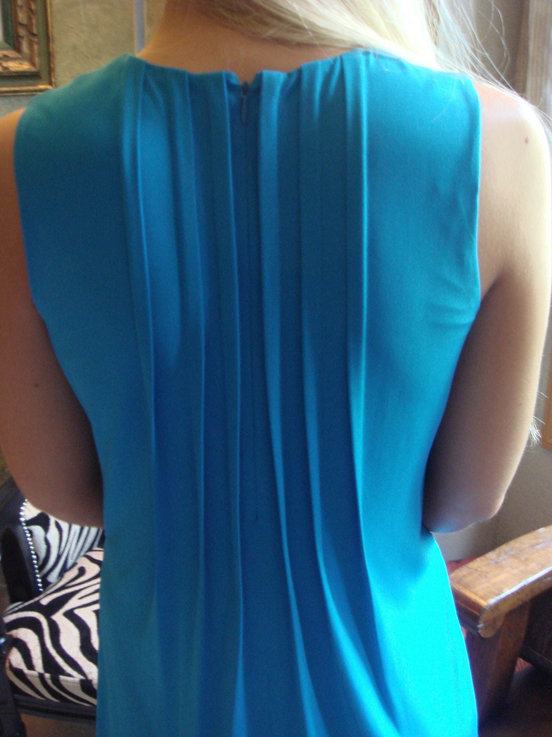 Vintage Couture Calvin Klein Holiday Dress / pleated & Lined / Kate Moss/ TIMELESS Cocktail Gown/ designer Short swing style dress