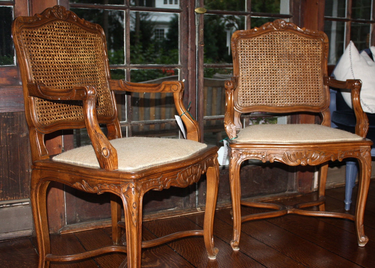 SALE: French regence style walnut open armchair (pair available)