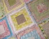 Pet Blanket - Pet Quilt - Pet Lover - Home Decor - Gladdy Tatty Grande - Aqua Pink Yellow Medley - Ready to Ship