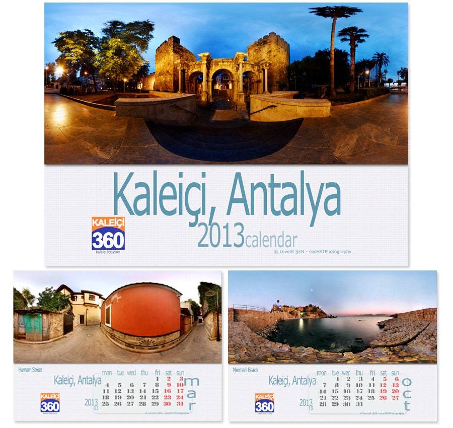 2013 Calendar  KALEICI360 Panoramic Cityscape Photo Print Modern Cafe Bar Pub Hotel Restaurant Home Office Fine Art Decor Gift