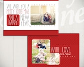 Christmas Card Template: White Christmas A - 5x7 Holiday Card Template for Photographers