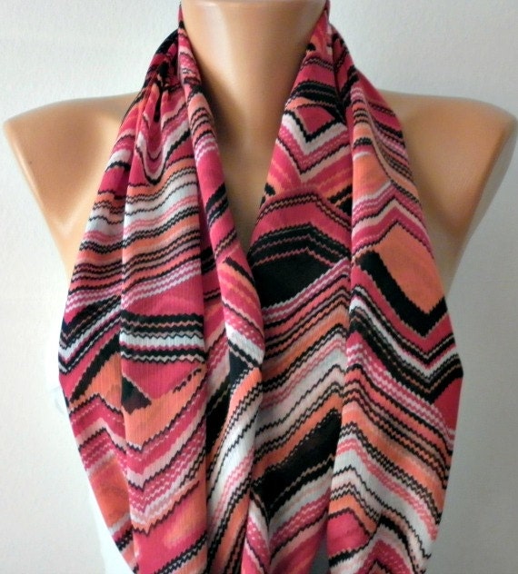 Chevron  Infinity Scarf Shawl Circle Scarf Loop Scarf  Gift -fatwoman