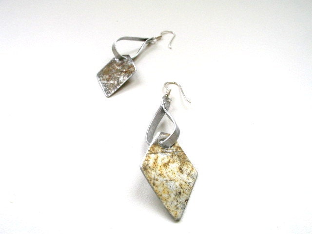 abstract modern salvaged metal earrings / shine on you RUSTY DIAMOND