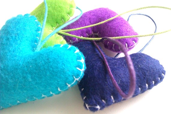 Wedding/party Hearts Decorations - white, turquoise, navy, green - Set of 4 - Ornaments/favors/decor/gifts Il_570xn