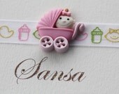 Customised Baby Girl Birth Announcement Christening Invitation