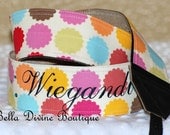 Custom multi color polka dots personalized camera strap D/SLR Cannon Nikon