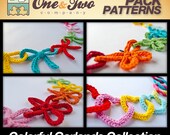 Instant Download - PDF Crochet Pattern PHOTOTUTORIAL - 4 Colorful Garlands Pack (Quick and Easy) -  Permission to Sell Finished Items