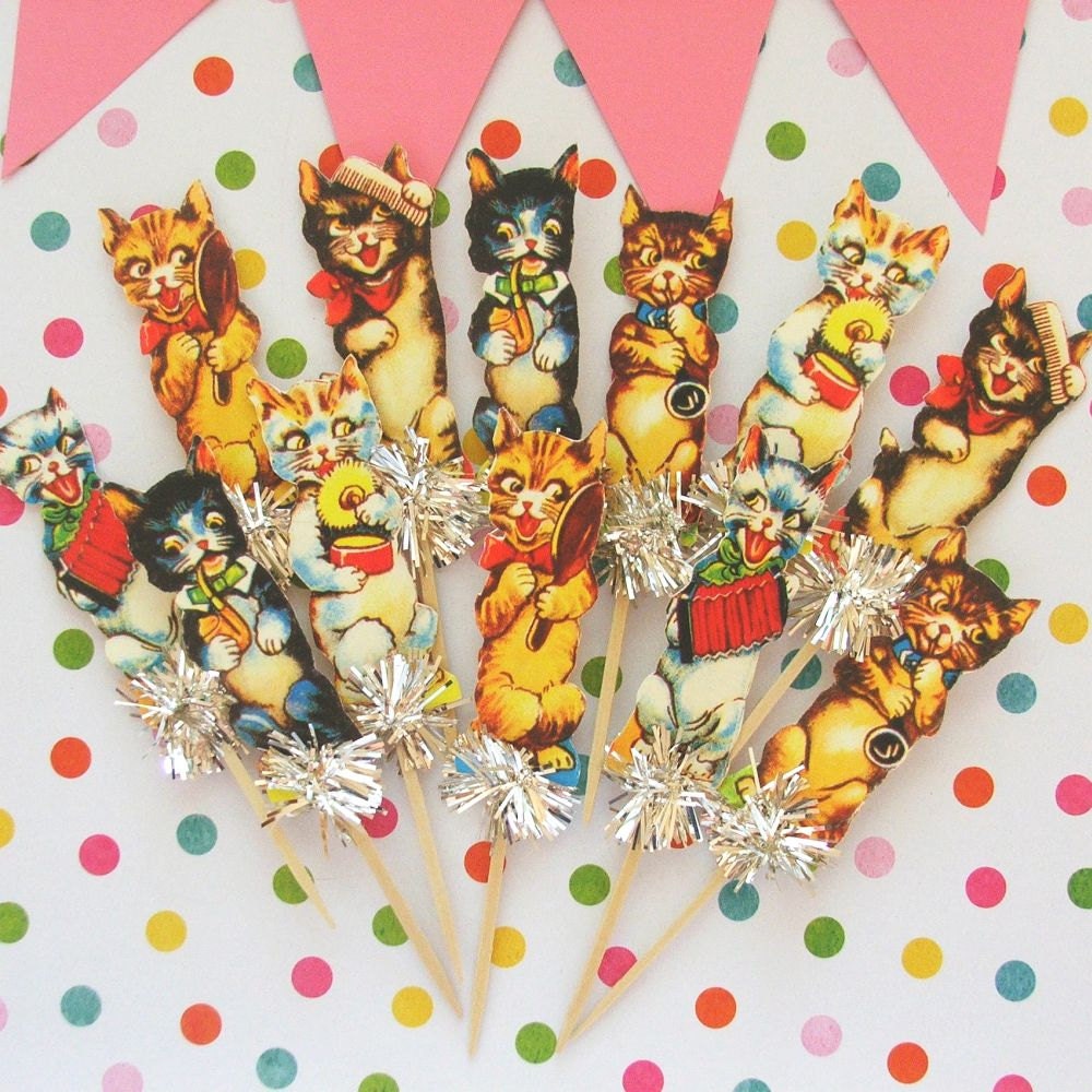 Vintage Cats Cupcake Toppers Il_170x135