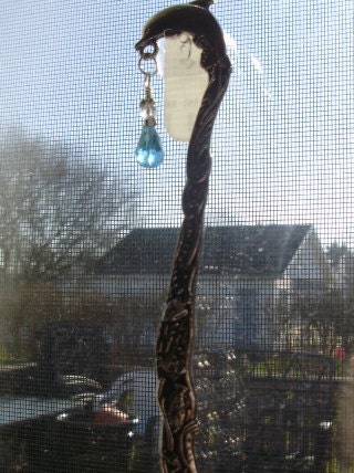 Teal Crystal Angel beaded Dolphin and fish Book Mark 6" Long