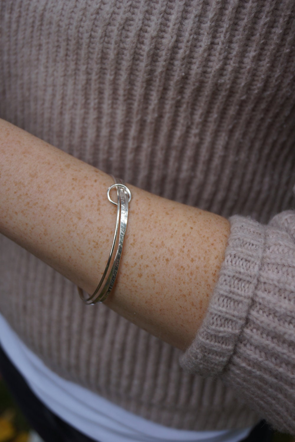 Silver Stacking Bangle Large