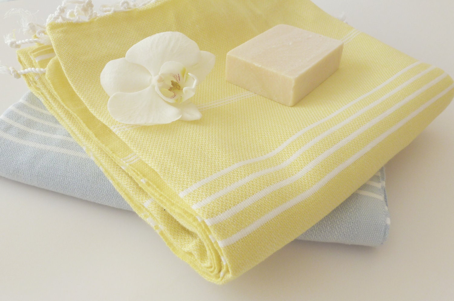 Classic Turkish Towel, Peshtemal, Natural Soft Cotton Bath, Spa,  Beach Towel, For Mother, Yellow