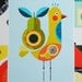 yellow bird with pear print